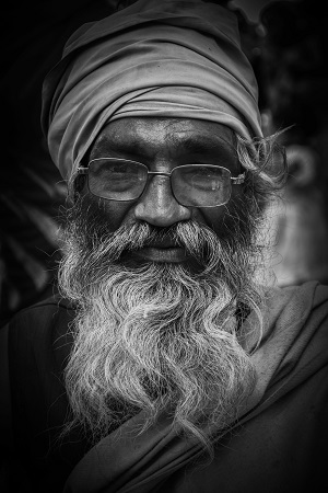 Black and white elderly man