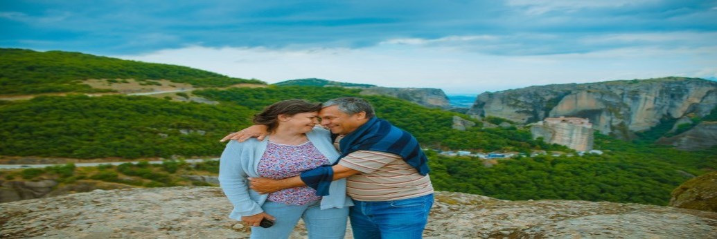 Elderly couple smiling